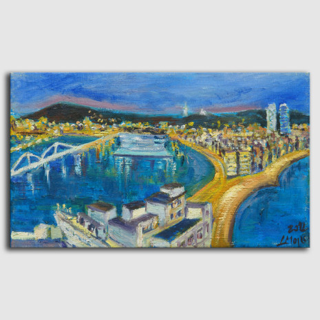 Cuadro óleo Paisaje marina