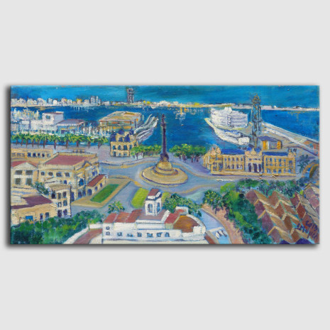 Cuadro óleo Barcelona